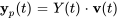 bb(y)_p(t)=Y(t)*bb(v)(t)