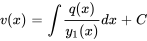 v(x)=int(q(x))/(y_1(x))dx+C