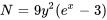 N=9y^2(e^x-3)