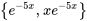 {e^(-5x),xe^(-5x)}