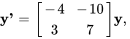 bb"y'"=[(-4,-10),(3,7)]bb"y",