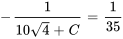 -1/(10sqrt(4)+C) =1/35