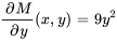 (delM)/(dely) (x,y)=9y^2