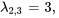 lambda_(2,3)=3,