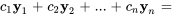 c_1bb"y"_1+c_2bb"y"_2+...+c_nbb"y"_n=