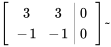 [(3,3,|,0),(-1,-1,|,0) ]~