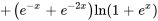 +(e^(-x)+e^(-2x))ln(1+e^x)