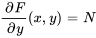 (delF)/(dely) (x,y)=N