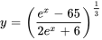 y^65= (e^x-2)/(6(e^x-1/3))