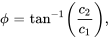 phi=tan^-1(c_2/c_1),