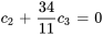 c_2+34/11c_3=0