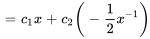 =c_1x+c_2(-1/2x^-1)