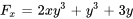 F_x=2xy^3+y^3+3y