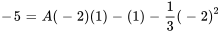 -5=A(-2)(1)-(1)-1/3(-2)^2