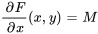 (delF)/(delx) (x,y)=M