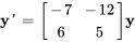 bb"y"'=[(-7,-12),(6,5)] bb"y"