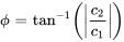 phi=tan^-1(|c_2/c_1|)