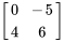 [(0,-5),(4,6)]