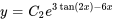 y= C_2e^(3tan(2x)-6x)