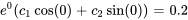 e^(0)(c_1cos(0)+c_2sin(0))=0,2