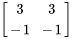 [(3,3),(-1,-1) ]