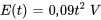 E(t) = 0,09t^2\ V