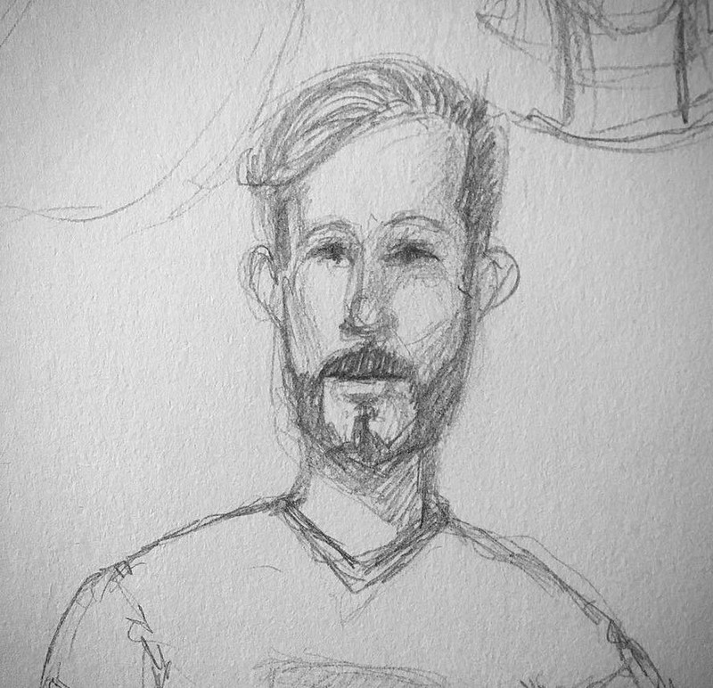 pencil sketch headshot