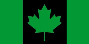 Black and green Canadian Flag