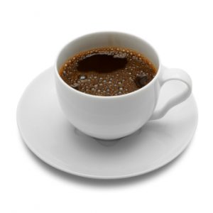 stock image of coffee in a white cup