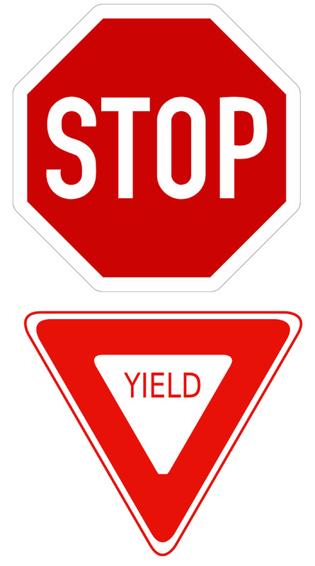 image of a stop sign and a yield sign