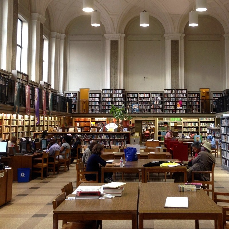 photo of inside a library