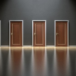 photo of three identical doors