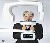 Person in a standing CBCT machine