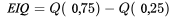 E I = Q(0,75) - Q(0,25)