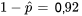 1 - \hat{p} = 0,92