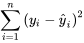 \sum_{i=1}^n\left(y_i-\hat{y}_i\right)^2