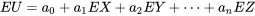 E(U)=a_{0}+a_ E(X)+a_ E(Y)+\cdots+a_{n} E(Z)