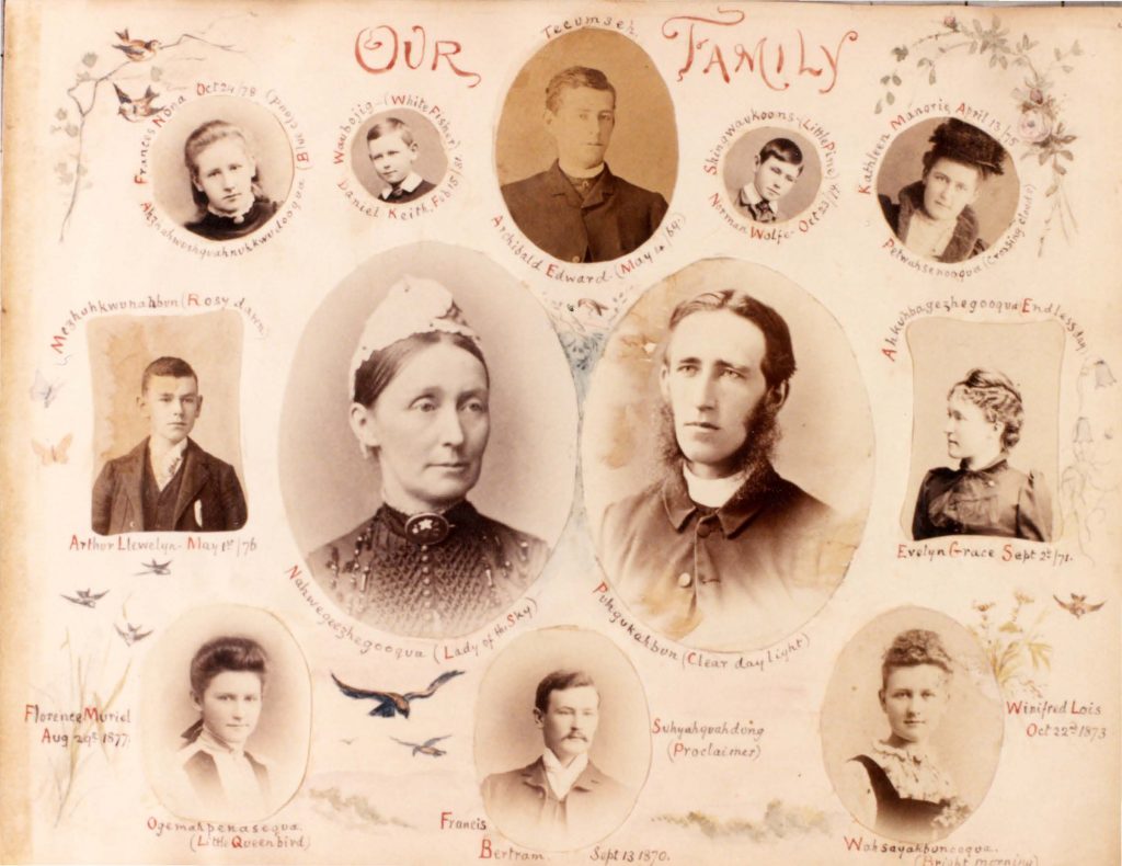 family tree with photographs of the Wilson family