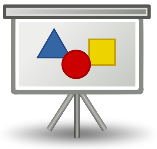 a slide displayed on an easel