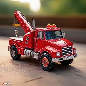 Red toy tow truck