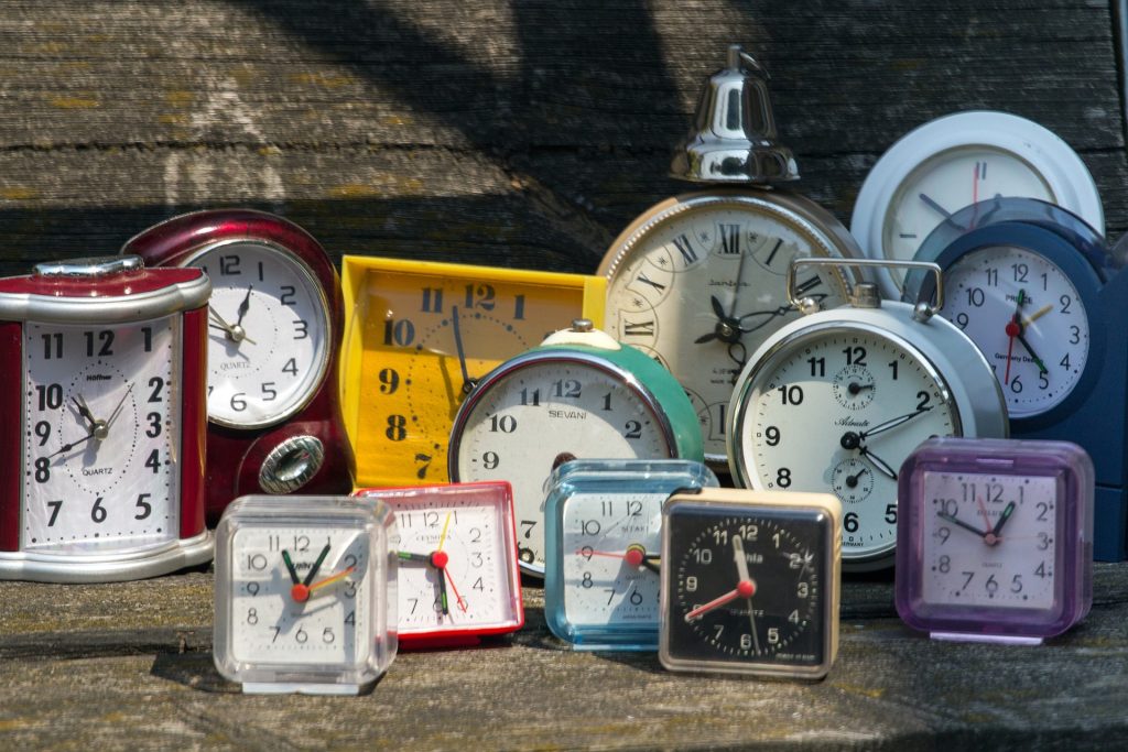 Collection of multiple clocks of different shapes and sizes