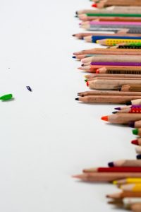 Stack of pencil crayons.