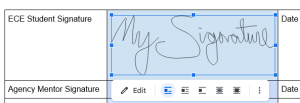 A drawing of a signature stretching the box it is in