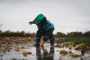 A child playing outside.