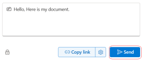 a sample message and the send button indicated