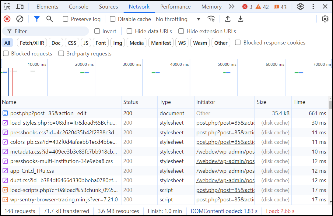 A screenshot of the Chrome network tab.