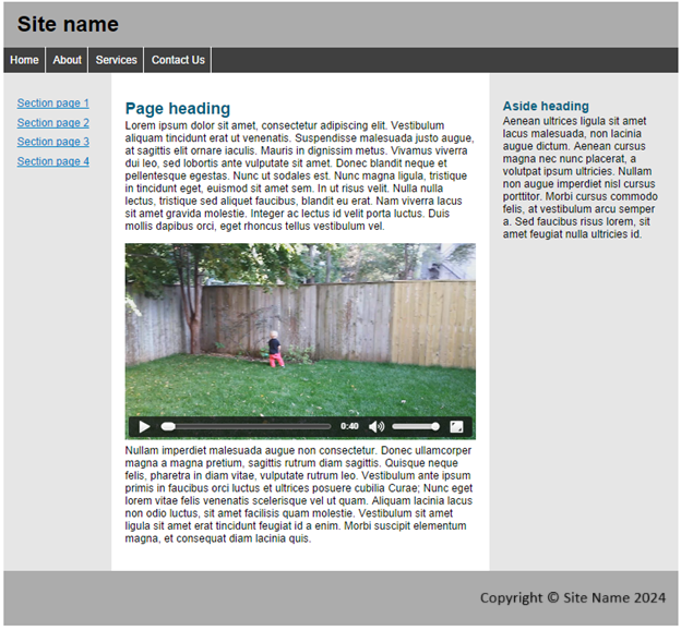 An example desktop layout