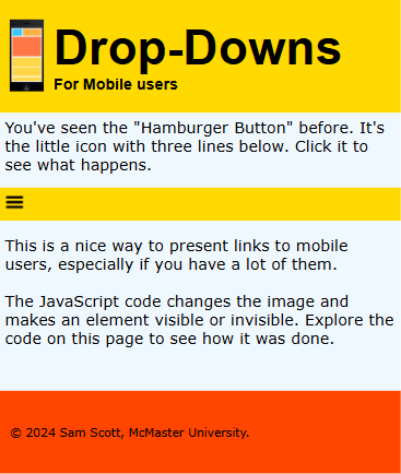 Closed hamburger menu.