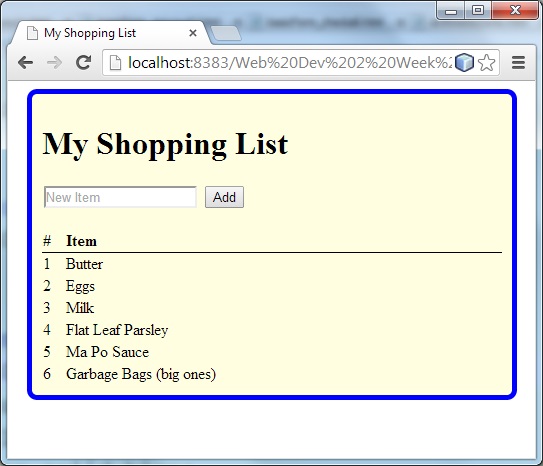 shopping list app