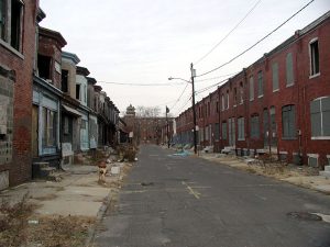 An abandoned street in Camden, New Jersey.